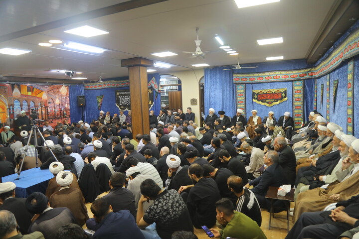 تصاویر/ مراسم عزاداری شهادت حضرت امام محمدباقر (ع) در دفتر آیت‌الله فقیهی