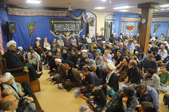 تصاویر/ مراسم عزاداری شهادت حضرت امام محمدباقر (ع) در دفتر آیت‌الله فقیهی