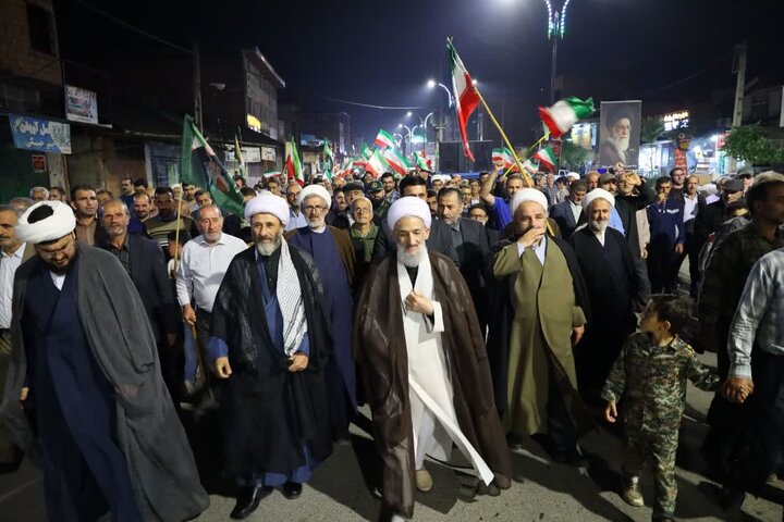 تصاویر/ حضور نماینده ولی فقیه در راهپیمایی و اجتماع پرشور بندپی شرقی