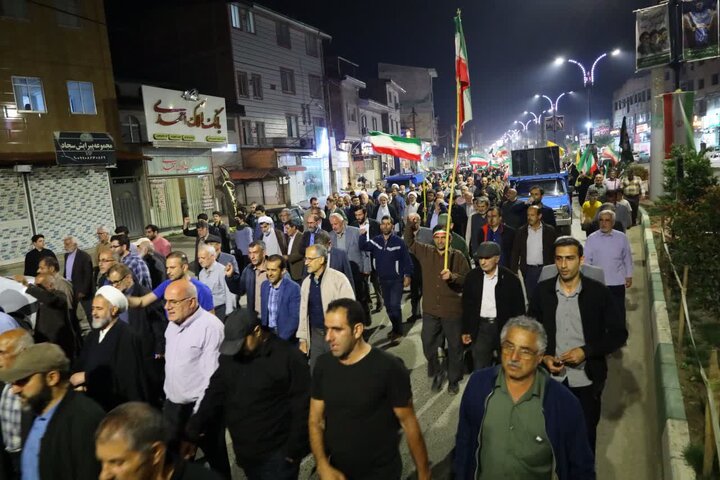 تصاویر/ حضور نماینده ولی فقیه در راهپیمایی و اجتماع پرشور بندپی شرقی