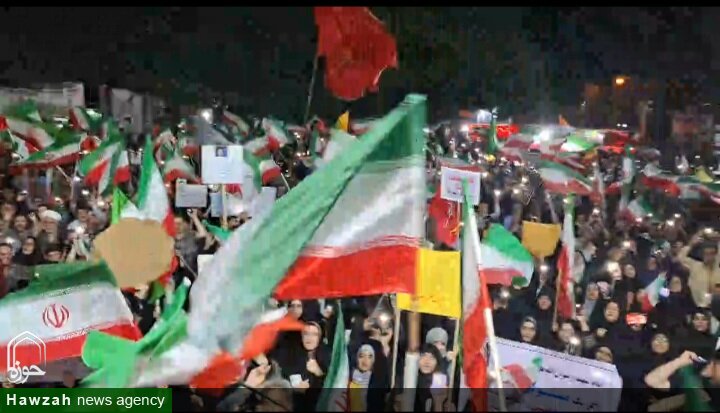 فیلم | طنین یا حیدر بروجردی‌ها در هشتاد و ششمین شب حماسه