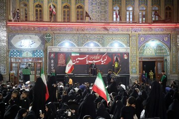 مسلم دیگر تنها نخواهد ماند/ خروش هیئات مذهبی قم در حرم حضرت معصومه(س)+ تصاویر