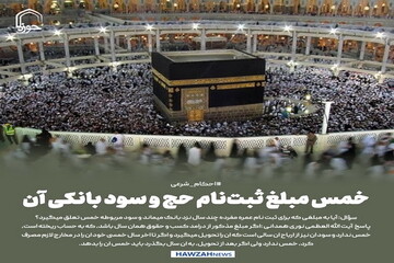 عکس نوشت| خمس مبلغ ثبت‌نام حج و سود بانکی آن