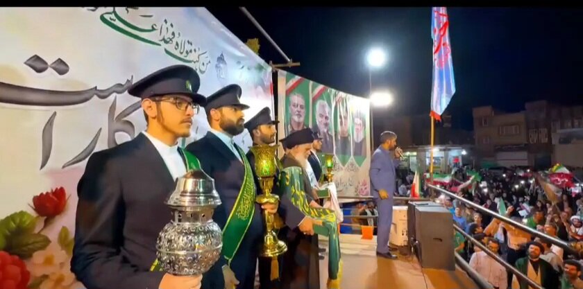 فیلم| برگزاری ویژه‌برنامه شب‌های بیعت با ولایت در میدان نبوت قم با حضور خادمان حرم بانوی کرامت
