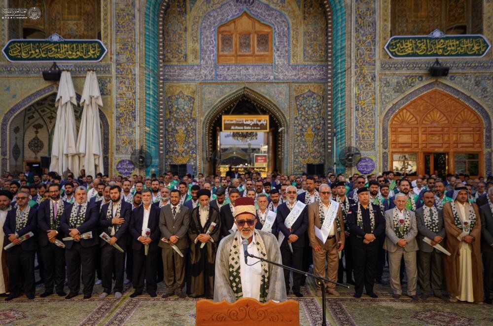 به مناسبت بزرگداشت عید الله الاکبر، آستان مقدس علوی مراسم برافراشتن پرچم غدیر را برگزار کرد + تصاویر