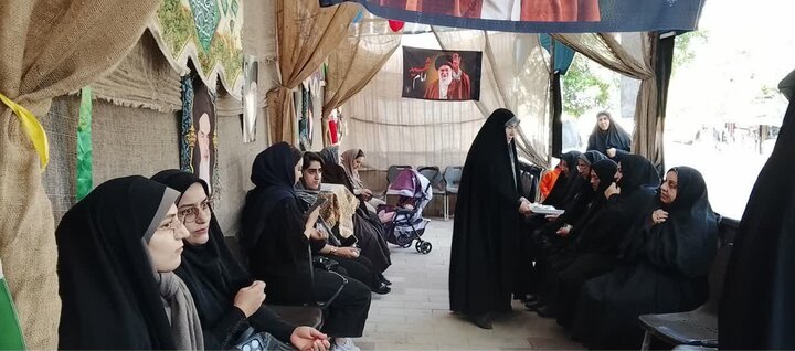 تصاویر/ استمرار حضور و فعالیت جهادی خواهران مبلغه در موکب فتح خیبر مدرسه علمیه حضرت رسول اکرم (ص) شهرستان تکاب