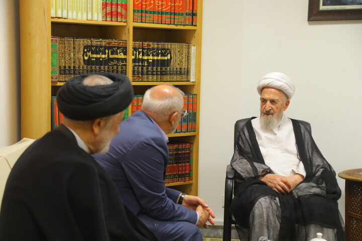 تصاویر / دیدار رئیس دفتر رئیس‌جمهور با آیت‌الله‌العظمی سبحانی