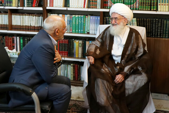 تصاویر / دیدار رئیس دفتر رئیس‌جمهور با آیت‌الله‌العظمی نوری همدانی
