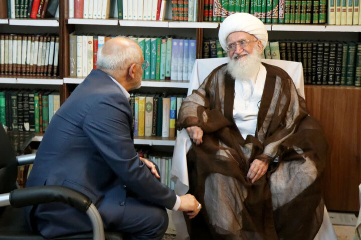 تصاویر / دیدار رئیس دفتر رئیس‌جمهور با آیت‌الله‌العظمی نوری همدانی