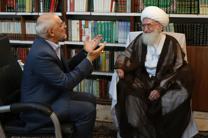تصاویر / دیدار رئیس دفتر رئیس‌جمهور با آیت‌الله‌العظمی نوری همدانی