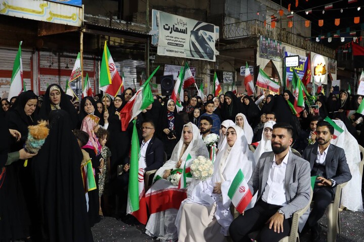 قرائت خطبه عقد زوج های جانفدا شهرستان دزفول