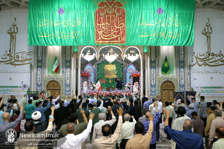 تصاویر/ جشن باشکوه شب عید سعید غدیر در حرم مطهر بانوی کرامت
