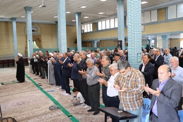 تصاویر/ آیین عبادی سیاسی نماز جمعه نوشین شهر