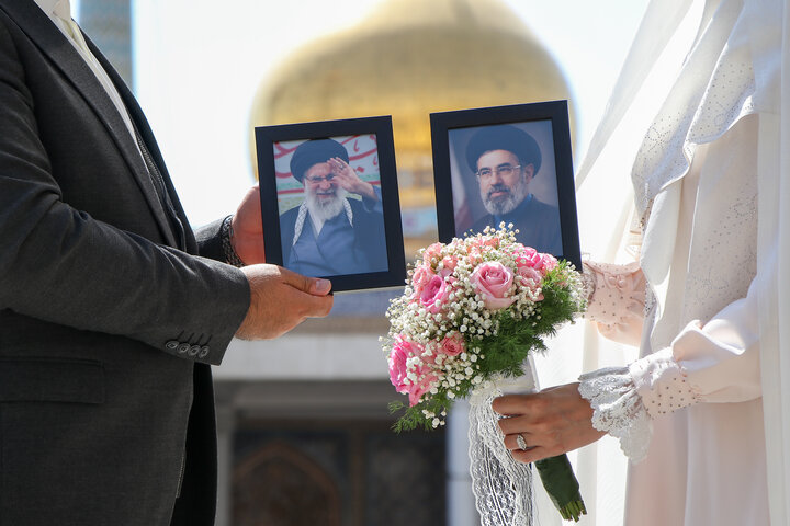 آغاز پیوند مقدس ازدواج زوج‌های جوان در حریم کبریایی کریمه اهل‌بیت(س)