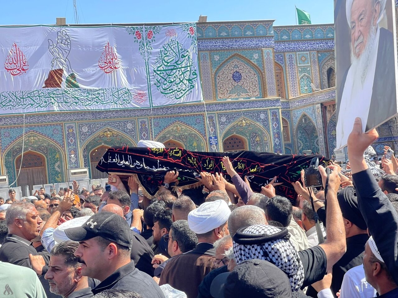تشییع آیت الله العظمی محمد اسحاق فیاض در شهر مقدس کاظمین + تصاویر