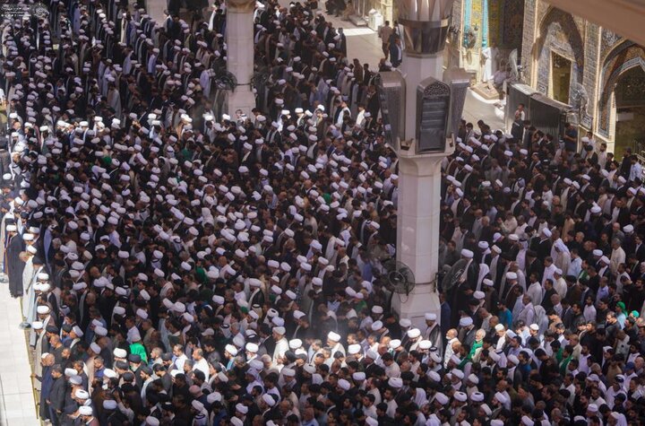 تشییع پیکر مرحوم آیت الله العظمی اسحاق فیاض در حرم حضرت امیرالمومنین علی (علیه السلام)