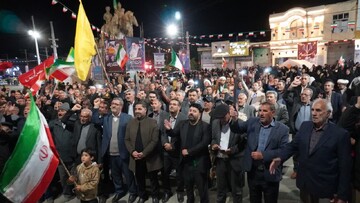 تصاویر/ نود و نهمین قرار شبانه مردم چالدران در حمایت از نظام اسلامی