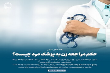 عکس نوشت| حکم مراجعه زن به پزشک مرد چیست؟