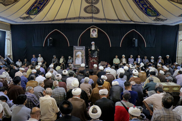 تصاویر/ مراسم بزرگداشت آیت‌الله العظمی فیاض در بیت آیت الله العظمی صافی گلپایگانی ره