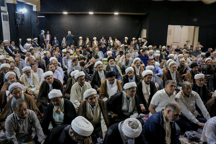 تصاویر/ مراسم بزرگداشت آیت‌الله العظمی فیاض در بیت آیت الله العظمی صافی گلپایگانی ره