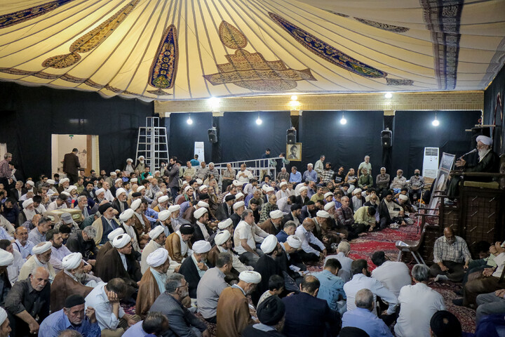 تصاویر/ مراسم بزرگداشت آیت‌الله العظمی فیاض در بیت آیت الله العظمی صافی گلپایگانی ره