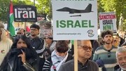 अमेरिका और इज़राइल के खिलाफ़ ब्रिटेन में ज़ोरदार विरोध प्रदर्शन