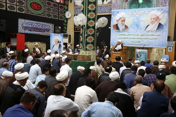 تصاویر/ مراسم ختم آیت‌الله‌العظمی شیخ محمد اسحاق فیاض (ره)