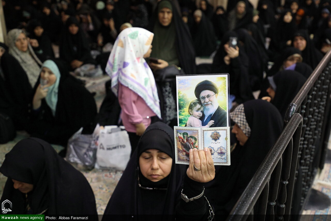 إقامة مجلس تأبين آية اللّه العظمى الفيّاض واستذكار شهداء الحرب المفروضة ذات الـ 12 يومًا في حرم السيّدة فاطمة المعصومة (عليها السلام) + فيديو وصور
