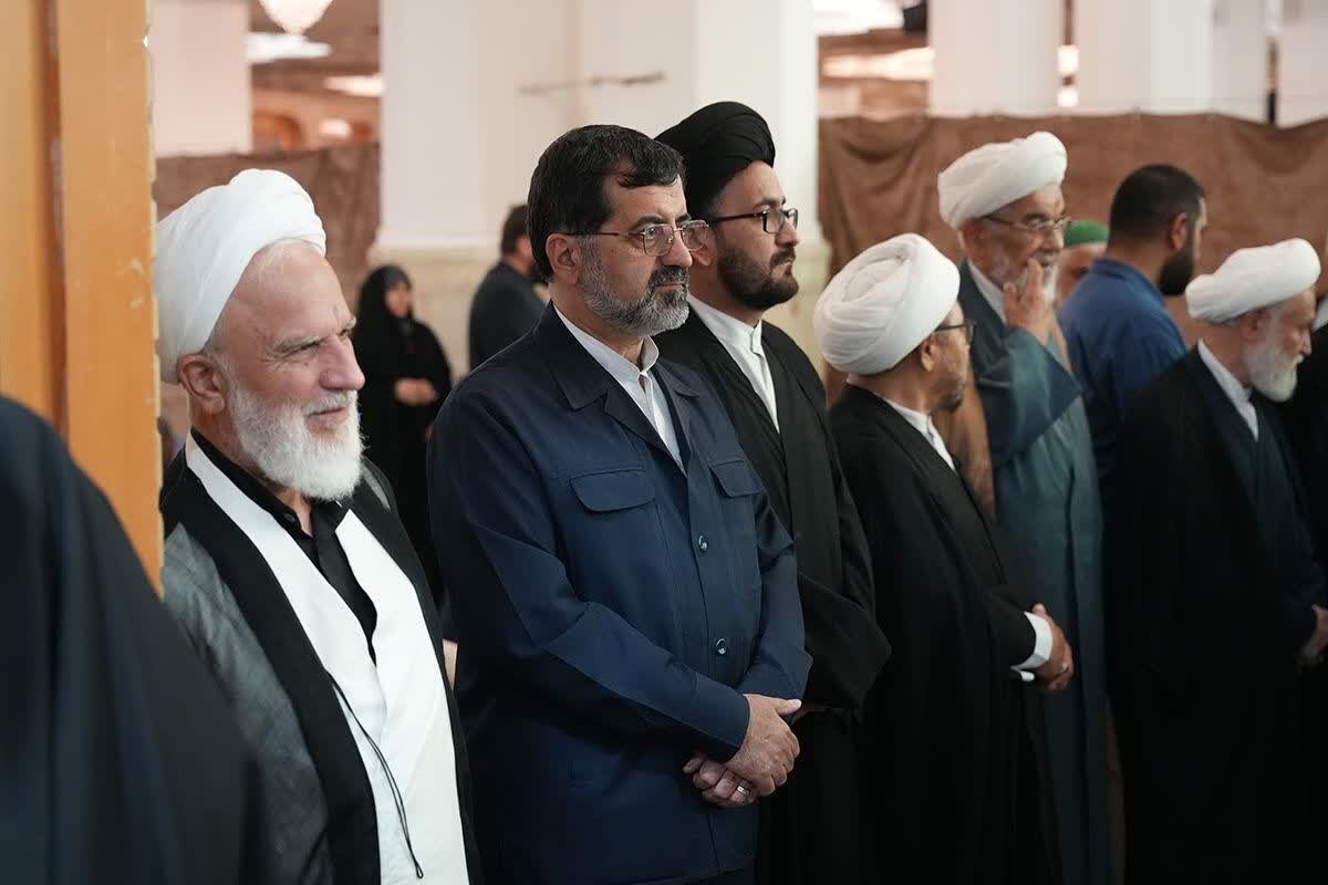 إقامة مجلس تأبين آية اللّه العظمى الفيّاض واستذكار شهداء الحرب المفروضة ذات الـ 12 يومًا في حرم السيّدة فاطمة المعصومة (عليها السلام) + فيديو وصور