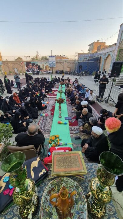 عکس / مراسم سیاه پوشان آستان مبارکه چهار انبیا ء قزوین
