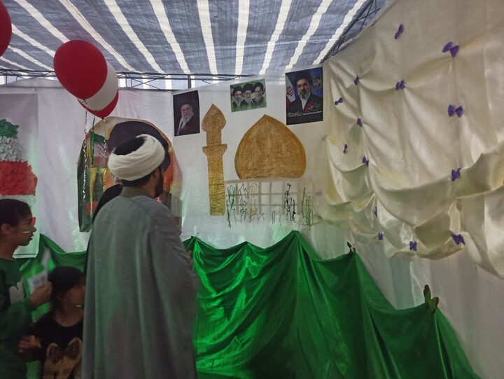 تصاویر/ بازدید مسئول مبلغات شهرستان کرمان از موکب کودک مبلغات شهر جوپار