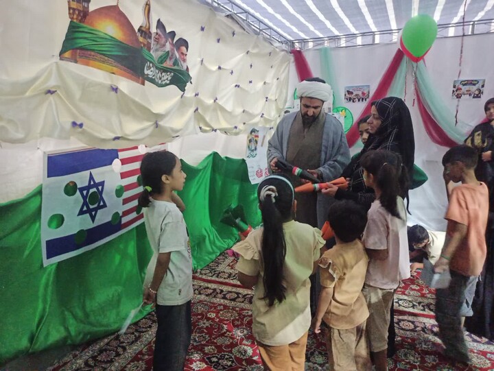 تصاویر/ بازدید مسئول مبلغات شهرستان کرمان از موکب کودک مبلغات شهر جوپار