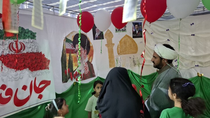 تصاویر/ بازدید مسئول مبلغات شهرستان کرمان از موکب کودک مبلغات شهر جوپار