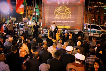 تصاویر / اجتماع شبانه مردمی خرمدره و عزاداری هیئت شاه حسین گویان