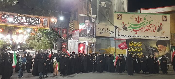 تصاویر / اجتماع شبانه مردمی اسکو و عزاداری هیئت شاه حسین گویان