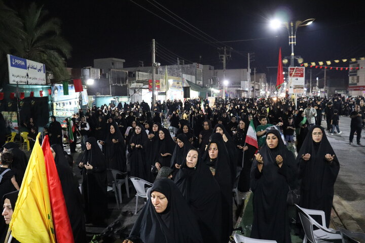 تصاویر/ عزاداری شب چهارم محرم در بندر دیّر