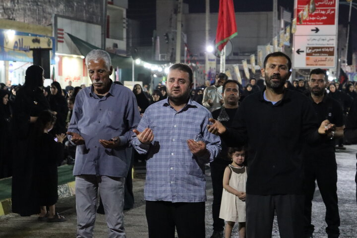 تصاویر/ عزاداری شب چهارم محرم در بندر دیّر