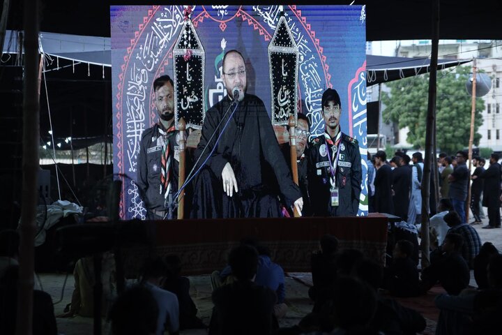 تصاویر/ نشتر پارک کراچی میں دوسری مرکزی عشرۂ مجالس، ذکرِ امام حسینؑ سے فضا سوگوار
