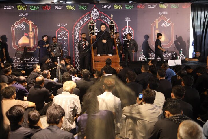 تصاویر/ نشتر پارک کراچی میں دوسری مرکزی عشرۂ مجالس، ذکرِ امام حسینؑ سے فضا سوگوار