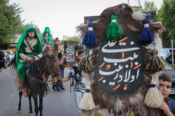تصاویر/ قافله عزای ورود کاروان نمادین امام حسین علیه السلام به کربلا
