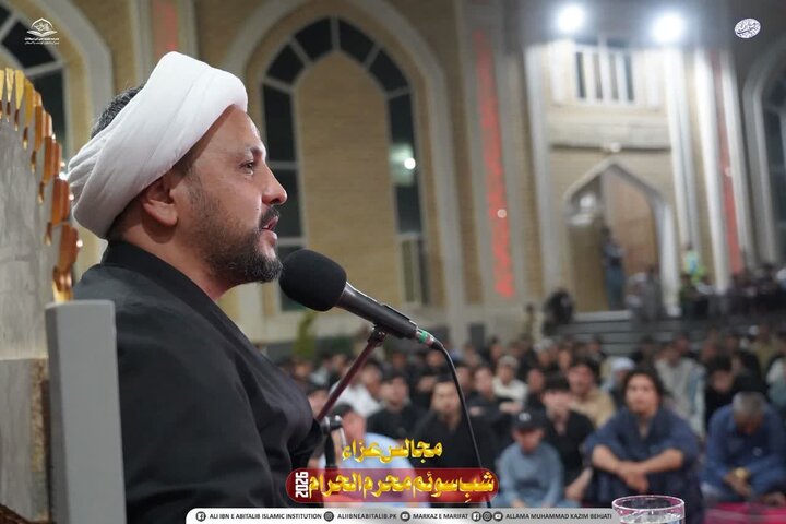 کوئٹہ؛ مدرسہ علمیہ علی ابن ابی طالب (ع) میں عشرہ محرم 1448ھ کی شب سوم کی مجلس عزا