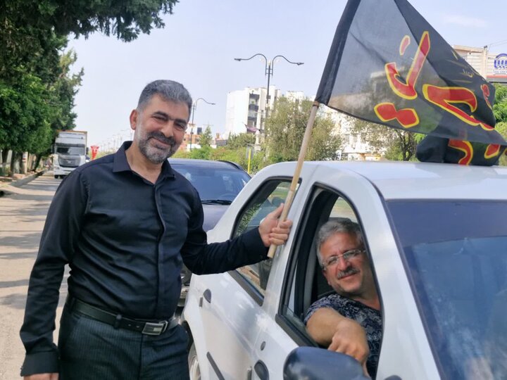 تصاویر/ کاروان خودرویی مردم آمل تا روستای تجن جار در روز چهارم محرم