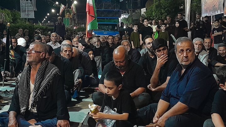 تصاویر/ اقامه عزای حسینی در تجمع شبانه مردم فریدونکنار