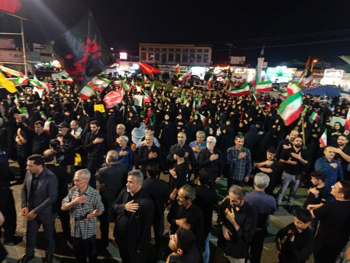 تصاویر/ حماسه حسینی در تجمع شبانه شهرستان آمل