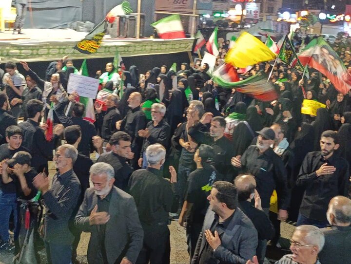 تصاویر/ حماسه حسینی در تجمع شبانه شهرستان آمل