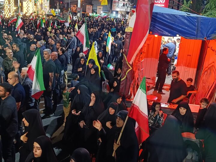 تصاویر/ حماسه حسینی در تجمع شبانه شهرستان آمل