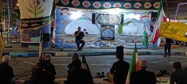 تصاویر/ مراسم سوگواری شب پنجم محرم در موکب مدرسه علمیه صادقیه تبریز