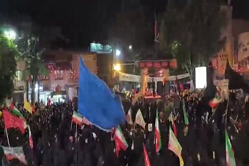فیلم| عزاداری شب ششم محرم در تجمع شبانه کرمانشاه