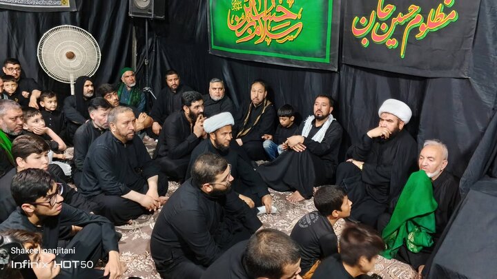 تصاویر/ حال‌وهوای پنجمین مجلس عزاداری دههٔ محرم‌الحرام در نجف اشرف
