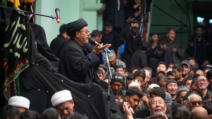 تصاویر/ جلوه‌هایی از مجلس عزای پنجم محرم‌الحرام در جامعهٔ علمای اثنا عشریهٔ کارگل هند